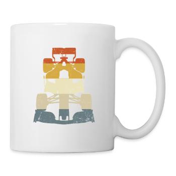 Retro Vintage Open-Wheel-Rennwagen-Motorsport - Tasse - Weiß - Rechts