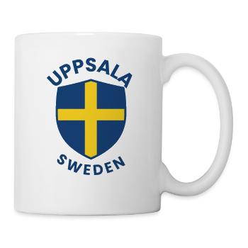 Uppsala shield with yellow cross - Mug - white - Right