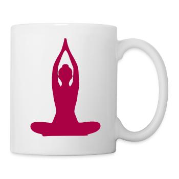 Formes de yoga Silhouettes Méditation - Mug blanc - blanc - Droite