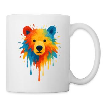 Bären-Aquarell-Tropfende Chroma-Kunst - Tasse - Weiß - Rechts