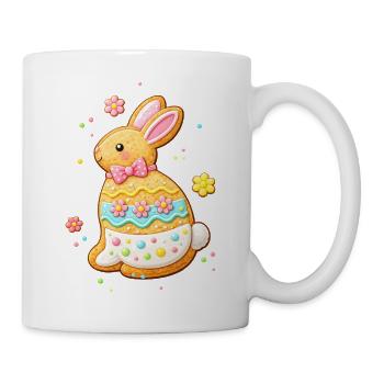 Cute bunny as a decorated cookie - Mug - white - Right