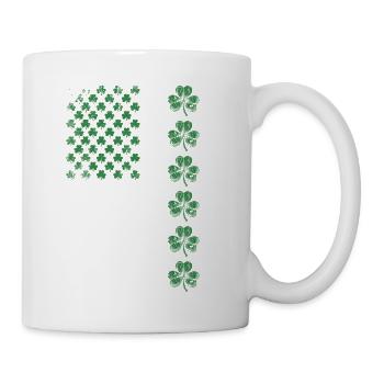 Irische Shamrock USA-Flagge - Tasse - Weiß - Rechts