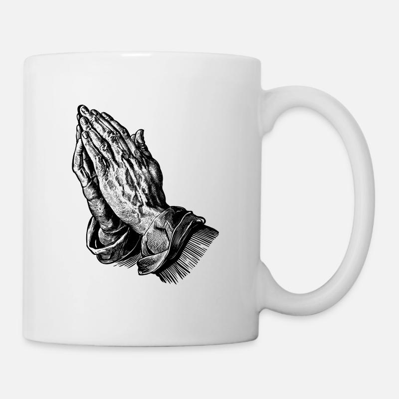 "Praying Hands" with 6 Fingers AI-Slop - Mug - white