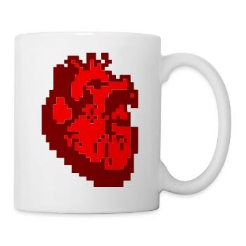 Anatomisches Herz Pixel Rot - Tasse - Weiß - Rechts
