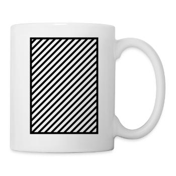 Schwarze Streifen im Rahmen - Tasse - Weiß - Rechts