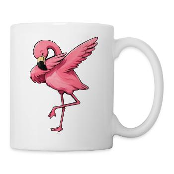 Flamingo Pink Cartoon Dabbing - Mug - white - Right