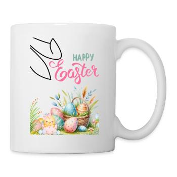Panier de Pâques pastel et œufs - Mug blanc - blanc - Droite