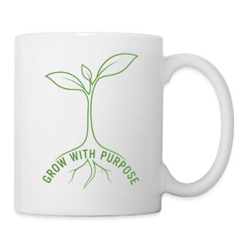 Wachsen mit Zweck minimalistische Setzlingskunst - Tasse - Weiß - Rechts