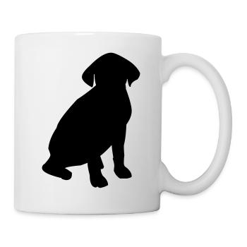 Hund Silhouette - Tasse - Weiß - Rechts