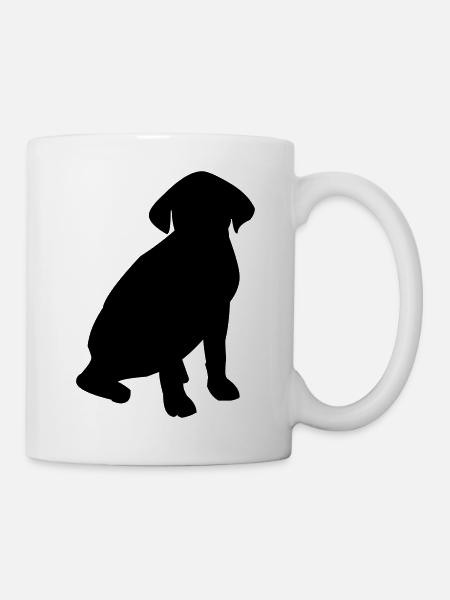 Hund Silhouette - Tasse - Weiß