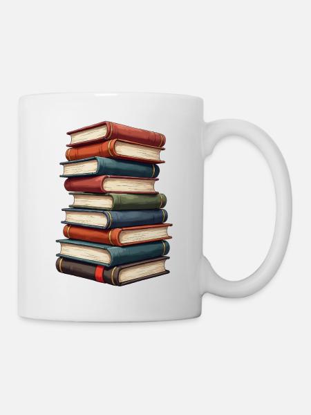 Bücher - Tasse - Weiß
