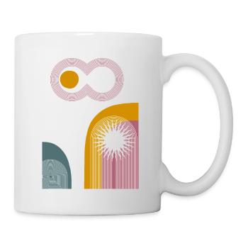 Pink Infinity Sun Abstract Arc Graphic - Mug - white - Right