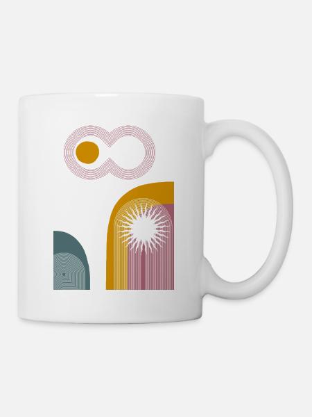 Pink Infinity Sun Abstrakter Bogen-Grafik - Tasse - Weiß