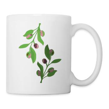 branches d’olivier, vert rose - Mug blanc - blanc - Droite