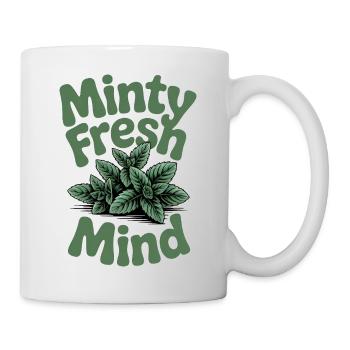 Frischer Kopf | Minze Kräuter Garten Humor - Tasse - Weiß - Rechts