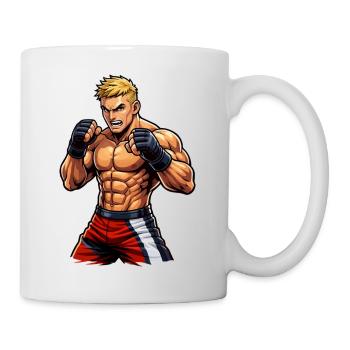 Combattant de MMA avec des muscles - Mug blanc - blanc - Droite