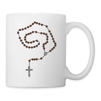 Spiral Rosary Beads on Black - Mug - white - Right