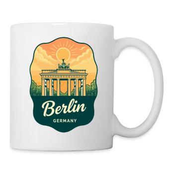 Badge de voyage rétro de Berlin Brandenburg Gate Allemagne - Mug blanc - blanc - Droite