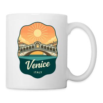 Insigne vintage du coucher de soleil du pont Venice Rialto - Mug blanc - blanc - Droite