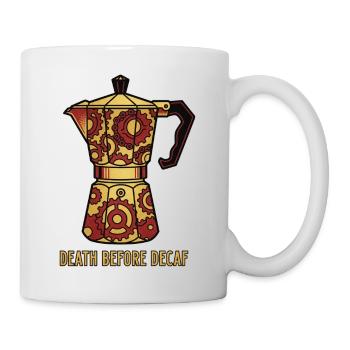 Mort avant le tatouage de cyclage du pot moka décaféiné - Mug blanc - blanc - Droite