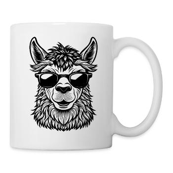 Lama-Gesicht - Tasse - Weiß - Rechts