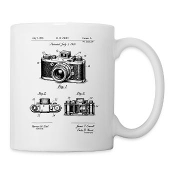 Brevet de plan d’appareil photo vintage - Mug blanc - blanc - Droite