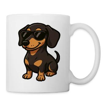 Cool dachshund with sunglasses boyfriend master - Mug - white - Right