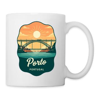 Insigne de voyage rétro du pont Luis de Porto Dom - Mug blanc - blanc - Droite