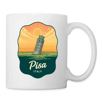 Insigne vintage Sunset de la Tour de Pise - Mug blanc - blanc - Droite