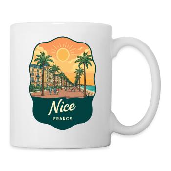 Beau badge de voyage vintage de la Côte d’Azur - Mug blanc - blanc - Droite