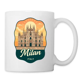 Badge de voyage rétro Sunset Duomo de Milan - Mug blanc - blanc - Droite