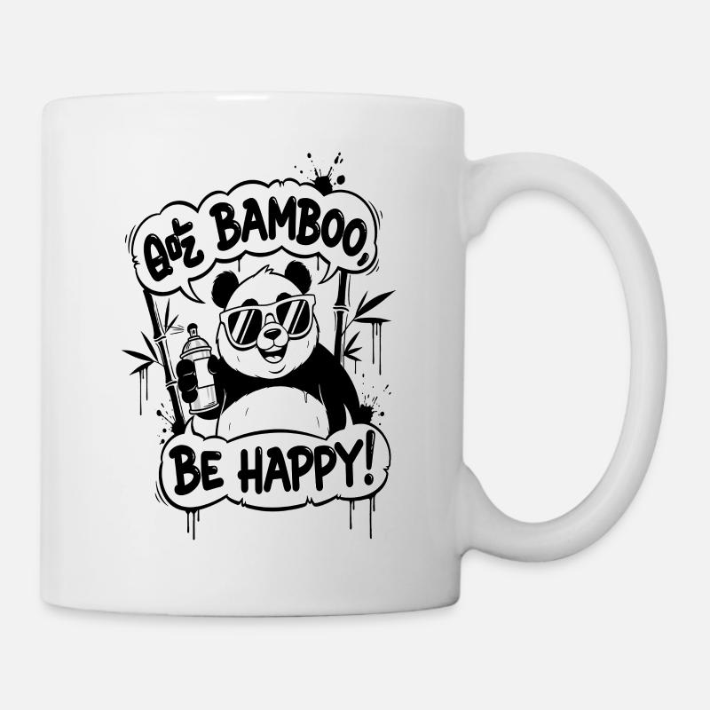 Panda Graffiti Be Happy - Mug blanc - blanc