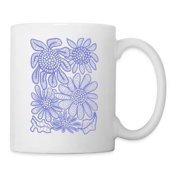 Blütenmuster - Tasse - Weiß - Rechts