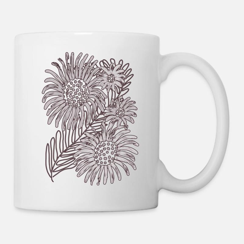 Schwarzweiße Gänseblümchenblüte - Tasse - Weiß