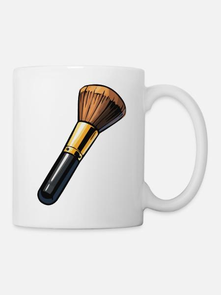 Makeup Pinsel Illustration - Tasse - Weiß