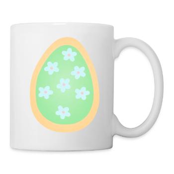 Motif d’œufs floraux pastel - Mug blanc - blanc - Droite