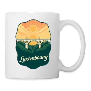Emblème vintage du pont Adolphe du Luxembourg - Mug blanc - blanc - Droite