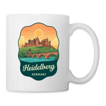 Insigne de voyage vintage du château de Heidelberg - Mug blanc - blanc - Droite