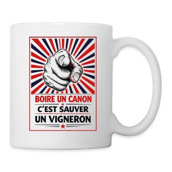 To have a drink is to save a winemaker - Mug - white - Right