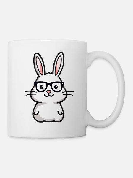 Kaninchen mit Brille  - Tasse - Weiß