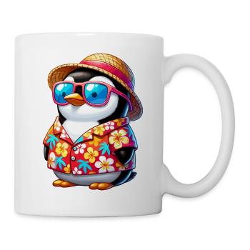 Tropen-Pinguin mit Sonnenbrille - Tasse - Weiß - Rechts