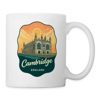 Cambridge Kings College Retro-Abzeichen - Tasse - Weiß - Rechts
