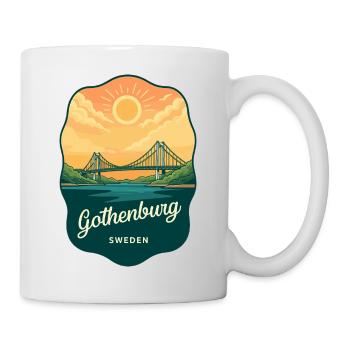 Göteborg Schweden Retro Sunset Reiseabzeichen - Tasse - Weiß - Rechts