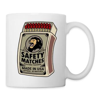 Lion Safety Matches Vintage-Schachtel - Tasse - Weiß - Rechts