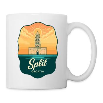 Split Diocletians Palac Vintage Travel Badge - Mug - white - Right