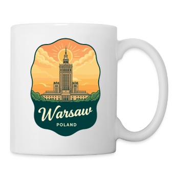 Insigne de voyage rétro du Palac de la Culture de Varsovie - Mug blanc - blanc - Droite
