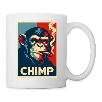 Retro Chimp Cigar Poster - Mug - white - Right