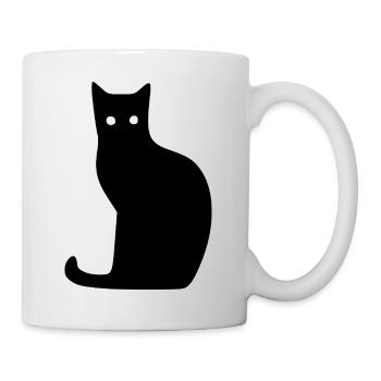 Cadeau des silhouettes de chats chats noirs - Mug blanc - blanc - Droite