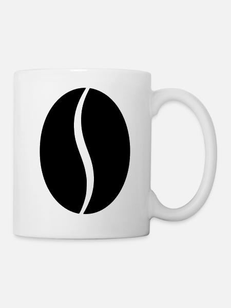 Kaffeebohne Bohne Silhouette - Tasse - Weiß