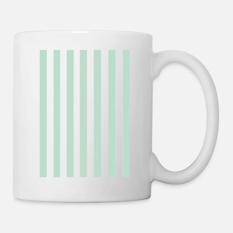 Bandes - verte, blanche, personnalisable - Mug blanc - blanc